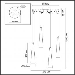 Odeon light 5043/42L L-VISION ODL24 301 глянц.золото/прозрачный/металл/стекло Люстра LED 42W 3000K 4167Лм LUMP  - 2 купить